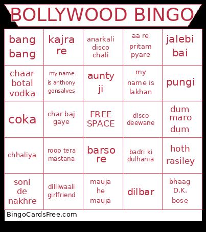 Bollywood Bingo