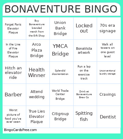 BONAVENTURE Bingo Card