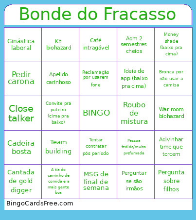 Bonde Do Fracasso Bingo Card