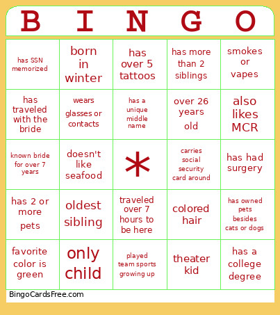 Bongo Bingo Card