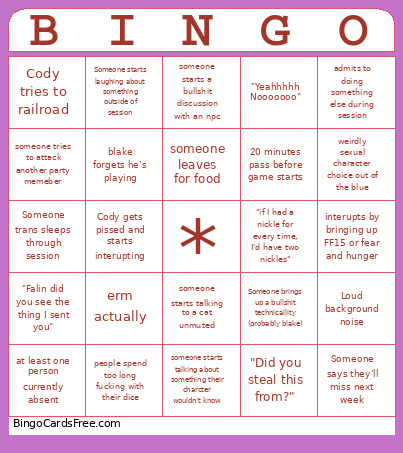 Bongo Bingo Card