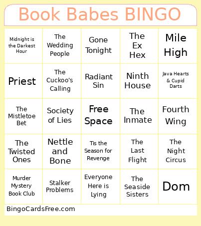 Book Babes Bingo Card