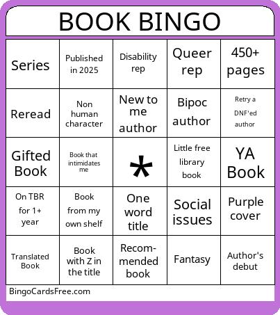 Book Bingo Cards Free Pdf Printable Game, Title: BOOK BINGO