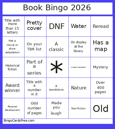 Book 2026 Bingo Card