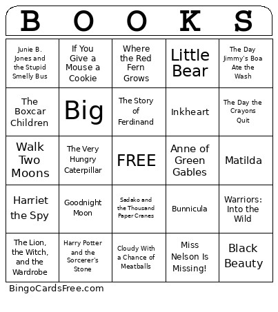 Book Bingo Card