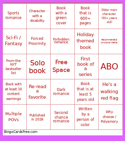 Book Bingo Card 2