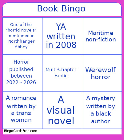 Book Bingo Card
