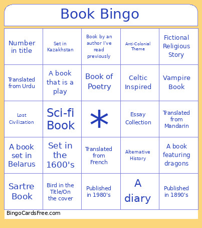 Book Bingo Card