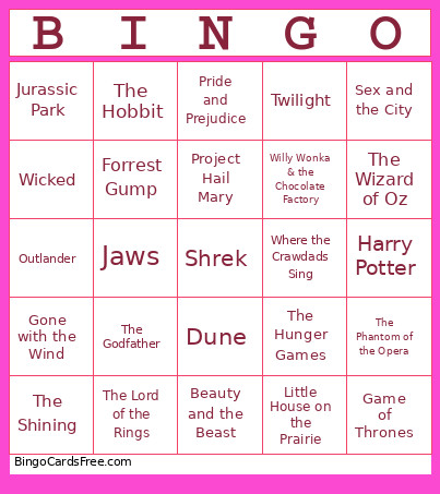Book Bingo Card