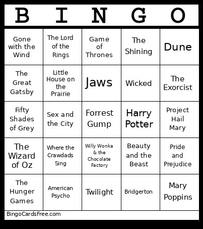 Book Bingo Card