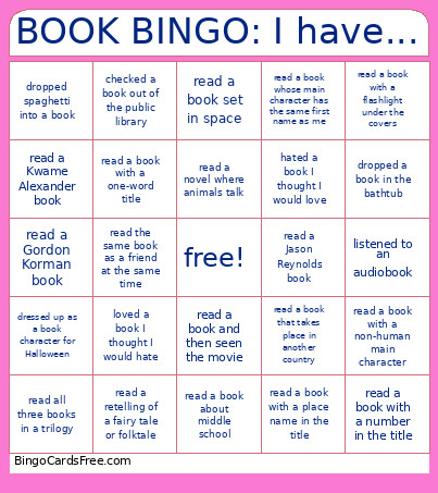BOOK : I Have... Bingo Card