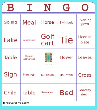 Book Club Bingo Card