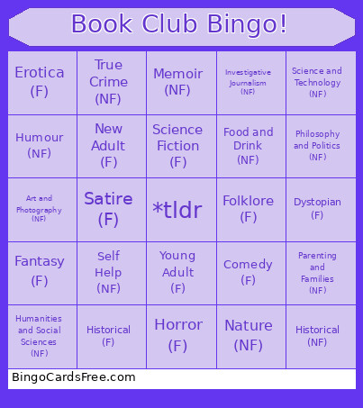 Book Club ! Bingo Card