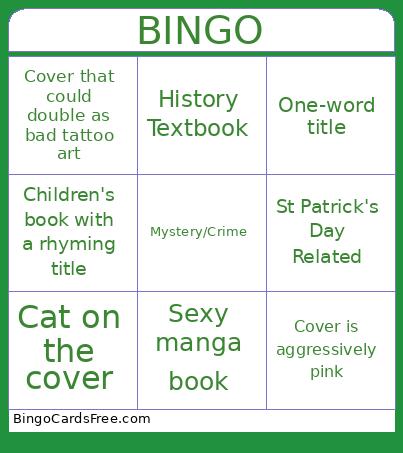 Book Hunt Bingo Card