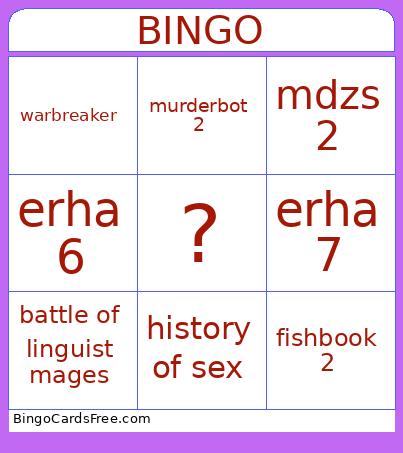 Books Bingo Card