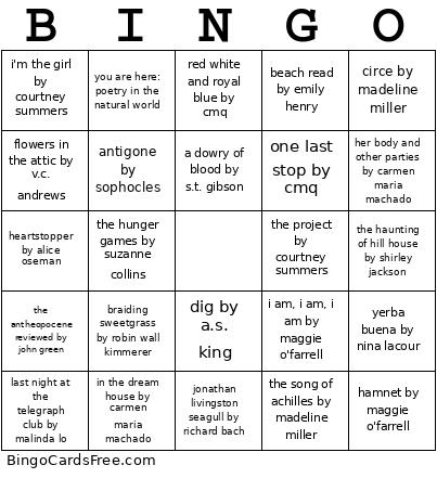 Books Bingo Card