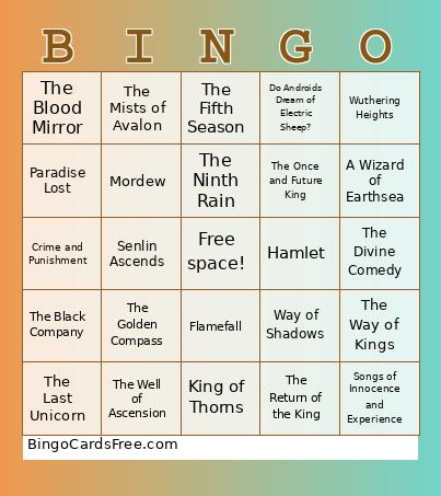 Books Bingo Card