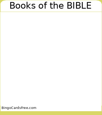 Books Of The Bible Bingo Card