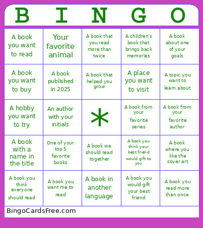 Bookstore Scavenger Hunt! Bingo Card