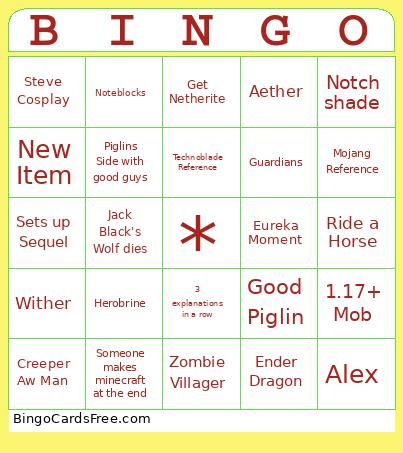 Booooyf Bingo Card