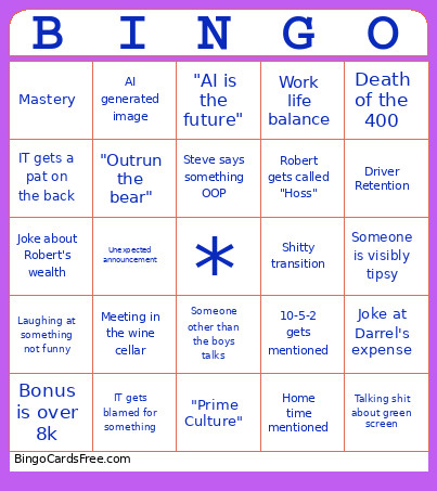 Boops Bingo Card