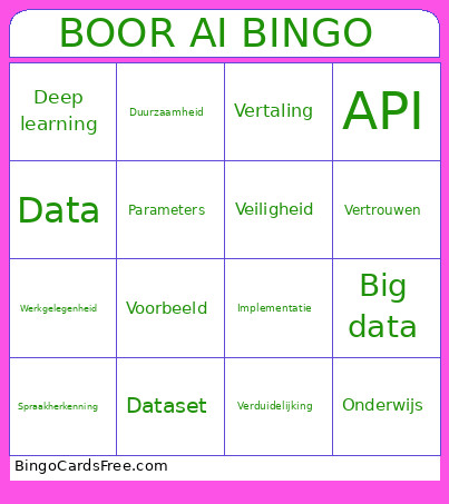BOOR AI Bingo Card