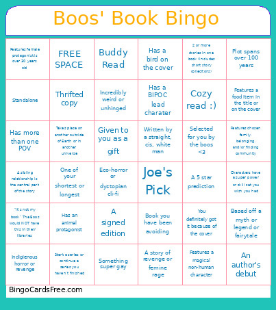 Boos' Book 6x6 Bingo Card