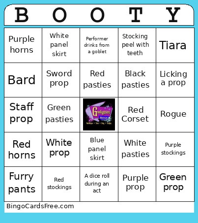 Booty Quest! Bingo Card
