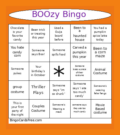 Boozy 2026 Bingo Card