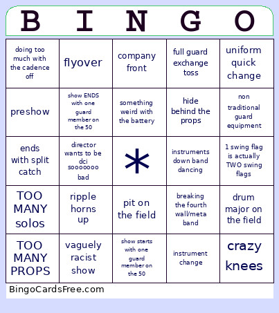 BORING SLOPPY LAZY Bingo Card