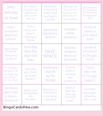 Borrodale 2025 Bingo