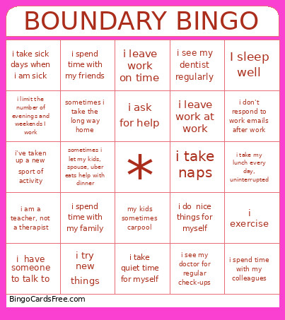 Boundary Bingo Card