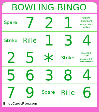 BOWLING- Bingo Card
