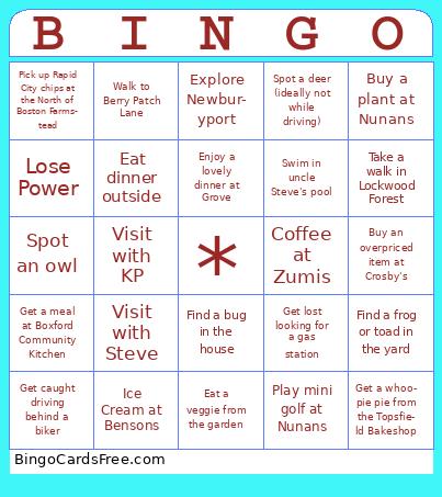 Boxford Bingo