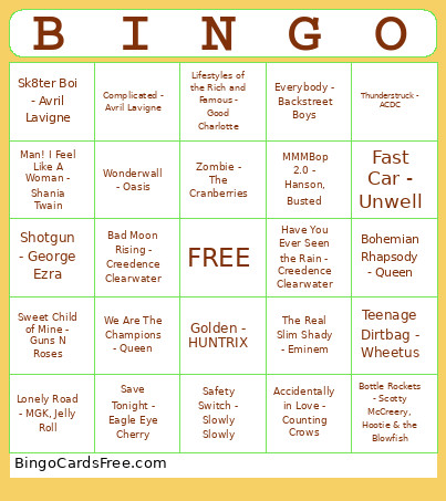Boxing Day Bingo Card