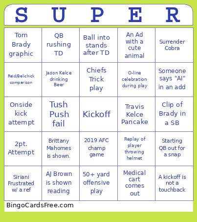 Boxscore Bingo Card
