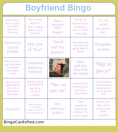 Boyfriend bingo 