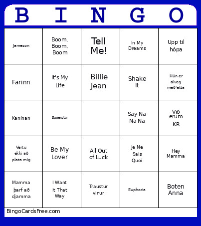Brúðkaups Bingó Bingo Card