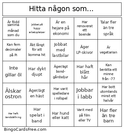 Bröllops Version 3 Bingo Card