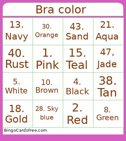 Bra color  Bingo