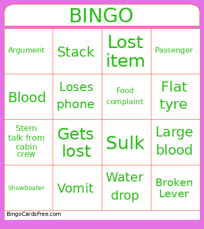 Braap Bingo Card
