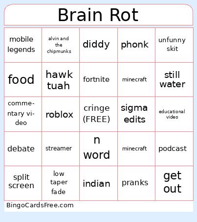 brainrot bingo
