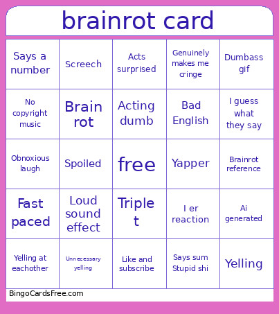 Brainrot Bingo Card