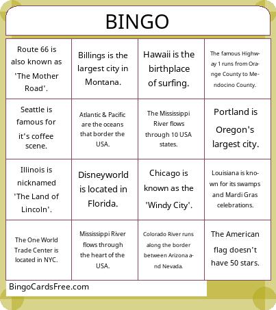 Brand USA - July 18 Bingo