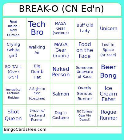BREAK-O (CN Ed'n) Bingo