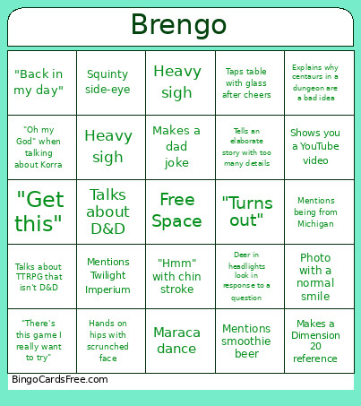 Brengo Bingo Card