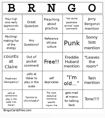 Brenngo Bingo Card