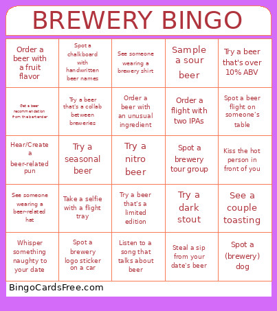 Brewery Bingo Card