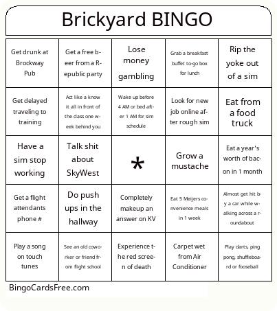 Brickyard Bingo