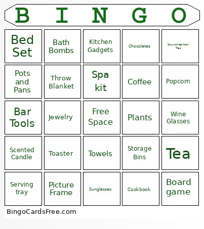 Bridal Bingo Card